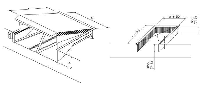 SP型 油圧式ドックレベラー 外形図